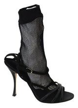 Load image into Gallery viewer, Dolce &amp; Gabbana Chic Black Mesh Stiletto Sandals
