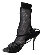 Load image into Gallery viewer, Dolce &amp; Gabbana Chic Black Mesh Stiletto Sandals
