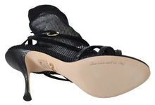 Load image into Gallery viewer, Dolce &amp; Gabbana Chic Black Mesh Stiletto Sandals
