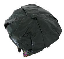 Load image into Gallery viewer, Dolce &amp; Gabbana Black Lamb Leather Floral Print Beret Hat
