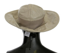 Load image into Gallery viewer, Dolce &amp; Gabbana Beige 100% Lamb Leather Wide Brim Panama Hat
