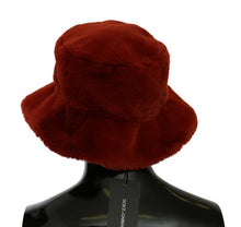 Load image into Gallery viewer, Dolce &amp; Gabbana Red Bordeaux Fur Wide Brim Bucket  Hat
