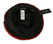 Load image into Gallery viewer, Dolce &amp; Gabbana Red Bordeaux Fur Wide Brim Bucket  Hat
