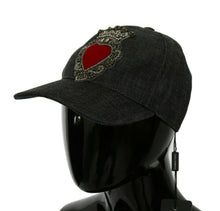 Load image into Gallery viewer, Dolce &amp; Gabbana Blue Denim Embroidered Heart Design Cap
