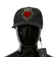 Load image into Gallery viewer, Dolce &amp; Gabbana Blue Denim Embroidered Heart Design Cap
