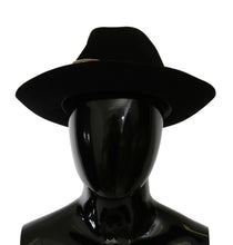 Load image into Gallery viewer, Dolce &amp; Gabbana Black Lapin Amor Gignit Wide Brim Panama Hat
