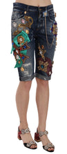 Load image into Gallery viewer, Dolce &amp; Gabbana Elegant Knee-Length Embellished Denim Shorts
