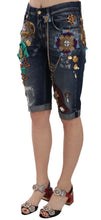 Load image into Gallery viewer, Dolce &amp; Gabbana Elegant Knee-Length Embellished Denim Shorts
