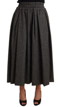 Load image into Gallery viewer, Dolce &amp; Gabbana Elegant A-Line Midi Wool Skirt in Gray Zigzag
