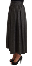 Load image into Gallery viewer, Dolce &amp; Gabbana Elegant A-Line Midi Wool Skirt in Gray Zigzag
