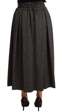 Load image into Gallery viewer, Dolce &amp; Gabbana Elegant A-Line Midi Wool Skirt in Gray Zigzag
