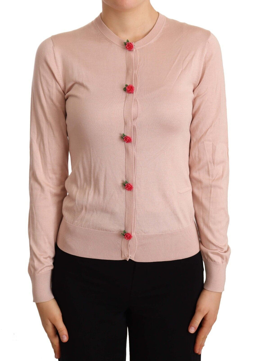 Dolce & Gabbana Elegant Silk Pink Cardigan