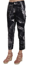 Load image into Gallery viewer, Dolce &amp; Gabbana Elegant Black Banana Leaf Print Capri Pants

