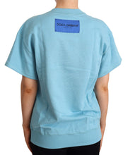 Load image into Gallery viewer, Dolce &amp; Gabbana Blue Cotton Short Sleeves Crew Neck Top
