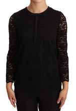 Load image into Gallery viewer, Dolce &amp; Gabbana Elegant Black Floral Lace Long Sleeve Top
