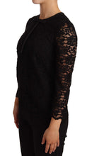 Load image into Gallery viewer, Dolce &amp; Gabbana Elegant Black Floral Lace Long Sleeve Top
