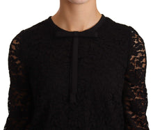 Load image into Gallery viewer, Dolce &amp; Gabbana Elegant Black Floral Lace Long Sleeve Top
