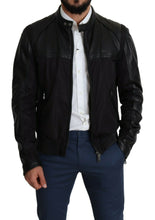 Load image into Gallery viewer, Dolce &amp; Gabbana Elegant Black Bomber with Leather Accents
