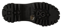 Load image into Gallery viewer, Dolce &amp; Gabbana Studded Leather Combat Boots with Embroidery
