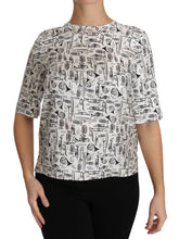 Load image into Gallery viewer, Dolce &amp; Gabbana Elegant Trumpet Print Silk Blouse Top
