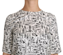 Load image into Gallery viewer, Dolce &amp; Gabbana Elegant Trumpet Print Silk Blouse Top
