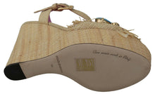 Load image into Gallery viewer, Dolce &amp; Gabbana Beige Silk Strap Wedge Sandals
