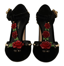 Load image into Gallery viewer, Dolce &amp; Gabbana Elegant Velvet T-Strap Mary Jane Pumps
