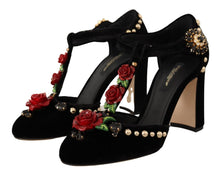 Load image into Gallery viewer, Dolce &amp; Gabbana Elegant Velvet T-Strap Mary Jane Pumps
