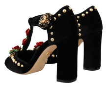 Load image into Gallery viewer, Dolce &amp; Gabbana Elegant Velvet T-Strap Mary Jane Pumps
