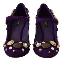 Load image into Gallery viewer, Dolce &amp; Gabbana Elegant Suede Heels with Jewel Buttons
