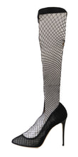 Load image into Gallery viewer, Dolce &amp; Gabbana Elegant Netted Sock Pumps in Timeless Black
