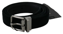 Load image into Gallery viewer, Dolce &amp; Gabbana Elegant Black Leather Belt with Velvet Interior
