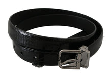 Load image into Gallery viewer, Dolce &amp; Gabbana Elegant Lizard Skin Leather Belt in Black
