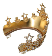 Load image into Gallery viewer, Dolce &amp; Gabbana Regal Crystal Diadem Gold Tiara
