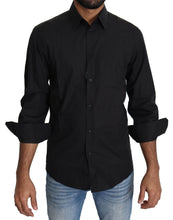 Load image into Gallery viewer, Dolce &amp; Gabbana Elegant Black Slim Fit Dress Shirt
