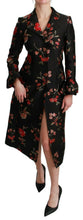 Load image into Gallery viewer, Dolce &amp; Gabbana Black Floral Embroidered Jacket Coat
