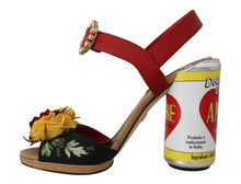 Load image into Gallery viewer, Dolce &amp; Gabbana Multicolor Floral Crystal Embellished Sandals
