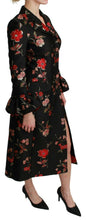 Load image into Gallery viewer, Dolce &amp; Gabbana Black Floral Embroidered Jacket Coat
