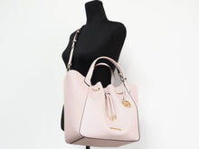 Load image into Gallery viewer, Michael Kors Phoebe Large Powder Blush PVC Leather Drawstring Grab Bag Handbag
