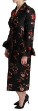 Load image into Gallery viewer, Dolce &amp; Gabbana Black Floral Embroidered Jacket Coat
