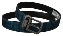 Load image into Gallery viewer, Dolce &amp; Gabbana Elegant Blue Jacquard Designer Belt
