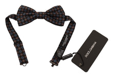 Load image into Gallery viewer, Dolce &amp; Gabbana Elegant Black Silk Bow Tie with Unique Metal Clasp
