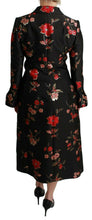 Load image into Gallery viewer, Dolce &amp; Gabbana Black Floral Embroidered Jacket Coat
