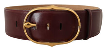 Load image into Gallery viewer, Dolce &amp; Gabbana Elegant Brown Leather Belt with Gold Oval Buckle
