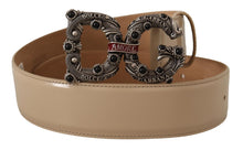 Load image into Gallery viewer, Dolce &amp; Gabbana Vintage-Brass Logo Pearl Embellished Belt
