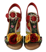 Load image into Gallery viewer, Dolce &amp; Gabbana Multicolor Floral Crystal Embellished Sandals
