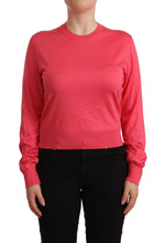 Load image into Gallery viewer, Dolce &amp; Gabbana Elegant Pink Silk Crewneck Sweater
