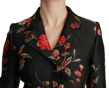 Load image into Gallery viewer, Dolce &amp; Gabbana Black Floral Embroidered Jacket Coat
