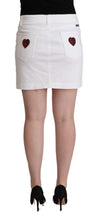 Load image into Gallery viewer, Dolce &amp; Gabbana Chic Embellished White Denim Mini Skirt
