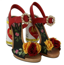 Load image into Gallery viewer, Dolce &amp; Gabbana Multicolor Floral Crystal Embellished Sandals
